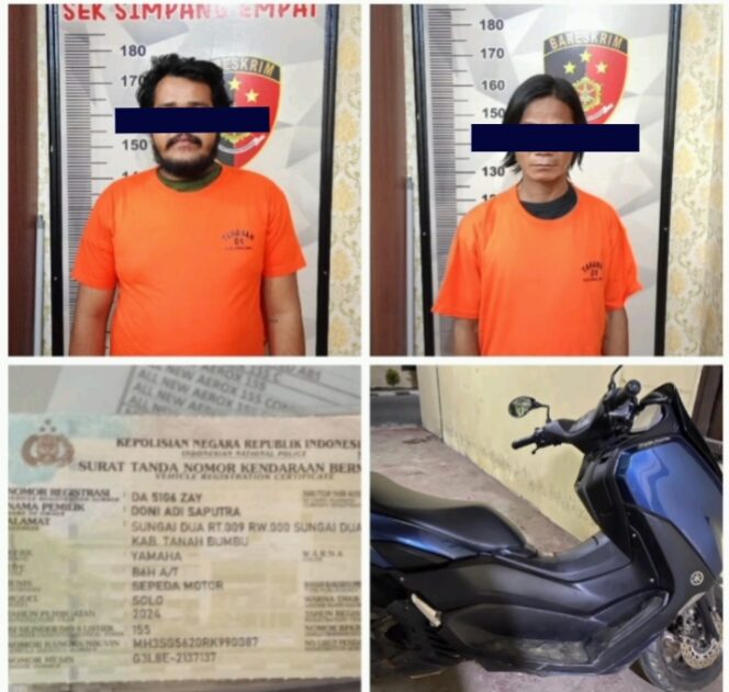 
					Polsek Simpang Empat Polres Tanah Bumbu Ringkus 2 Pencuri Sepeda motor NMAX
