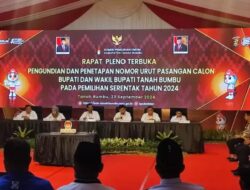 KPU Gelar Rapat Terbuka Pengundian Nomor Urut Pasangan Calon Bupati Dan Wakil Bupati Tanah Bumbu 2024