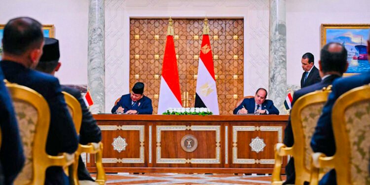 Presiden Prabowo dan Presiden El-Sisi Sahkan Pernyataan Bersama Kemitraan Strategis Indonesia–Mesir