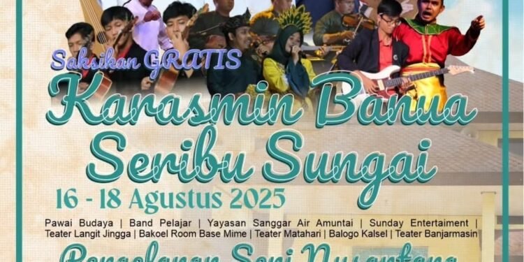 Karasmin Banua Seribu Sungai dan Pergelaran Seni Nusantara Meriahkan Hari Jadi Ke-75 Kalsel dan HUT Ke-80 RI