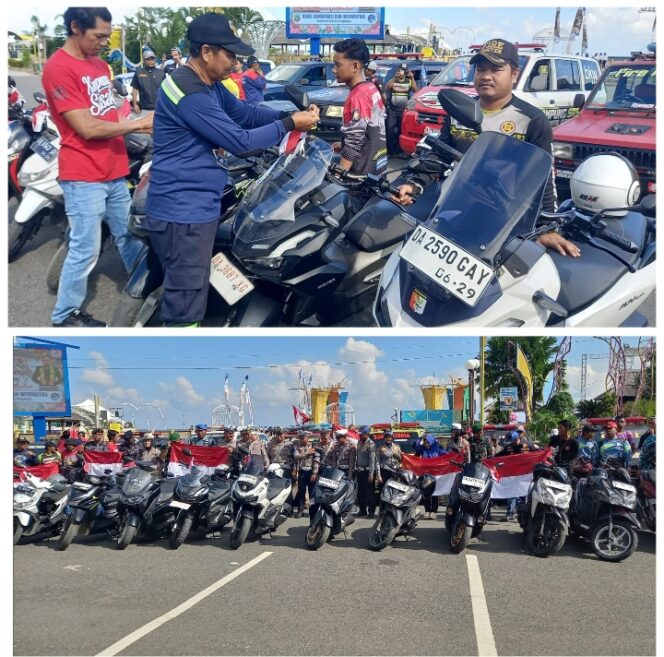 
					Polres Kotabaru pasang Bendera Merah Putih Di Mobil , Motor Balakar 654 Sa-