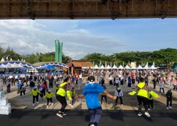 Senam Pagi Awali Aksi Sinergitas Merah Putih di Kusan Hilir