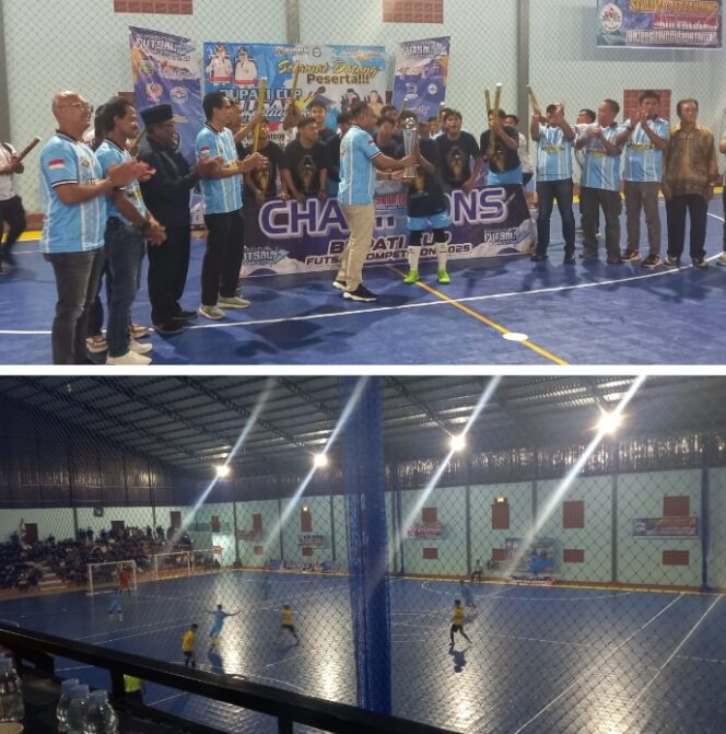 
					Syairi Mukhlis Resmi tutup Turnamen Futsal Bupati Cup 2025 ,Garuda FC juara