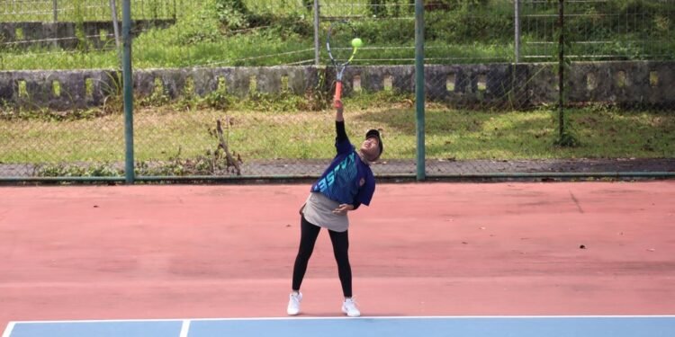 Regu Tenis Putri Kalsel Tembus Perempat Final PORNAS XVII KORPRI Usai Bungkam Papua Barat