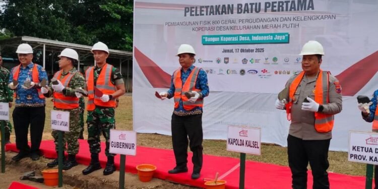 Kalsel Jadi yang Pertama di Indonesia, Resmikan Peletakan Batu Pertama Gerai Koperasi Merah Putih