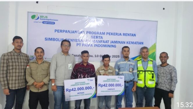 
					BPJS Ketenagakerjaan Batulicin Serahkan Santunan Jaminan Kematian kepada Ahli Waris Pekerja Rentan PT Pama Indomining*