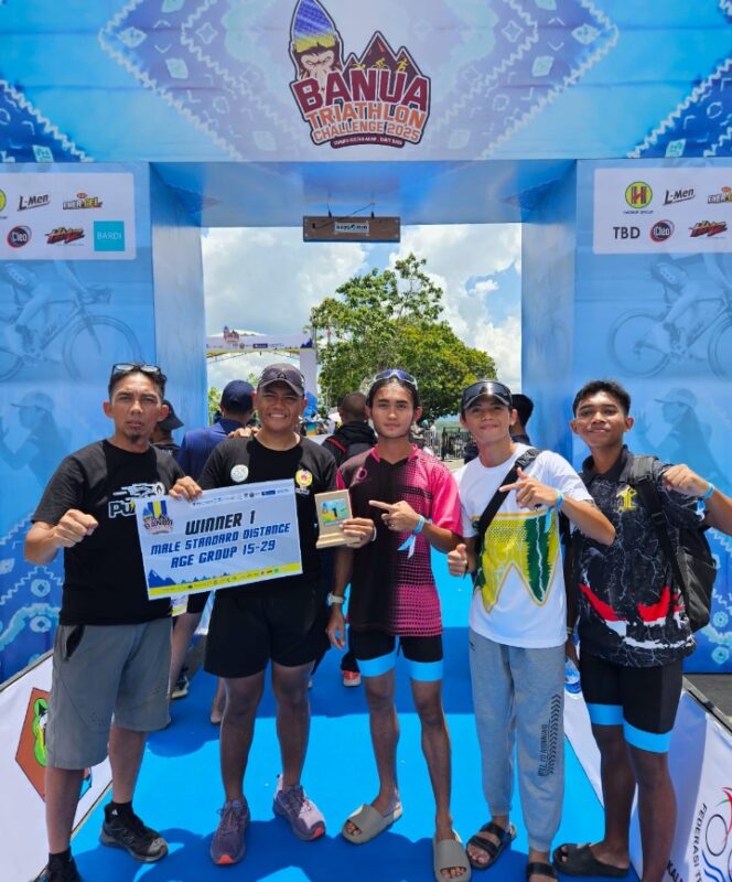 Hafis Anggota Polres Kotabaru juara Banua Triathlon Challenge 2025