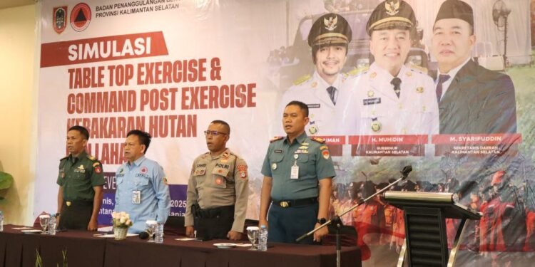 Cegah Karhutla, BPBD Kalsel Latih Sinergi Lintas Instansi Lewat Simulasi TTX dan CPX
