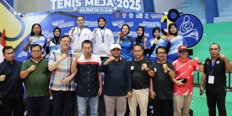Kontingen Kalsel Tembus Peringkat 6 Nasional di Kejurnas Tenis Meja 2025