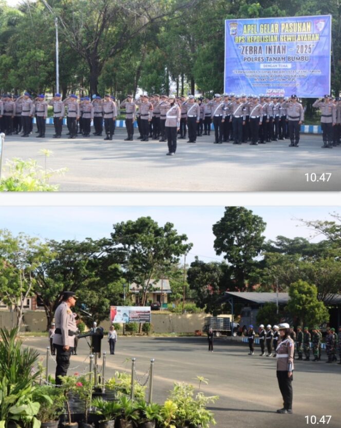 
					Polres Tanah Bumbu Apel Gelar Pasukan Operasi “Zebra Intan 2025.