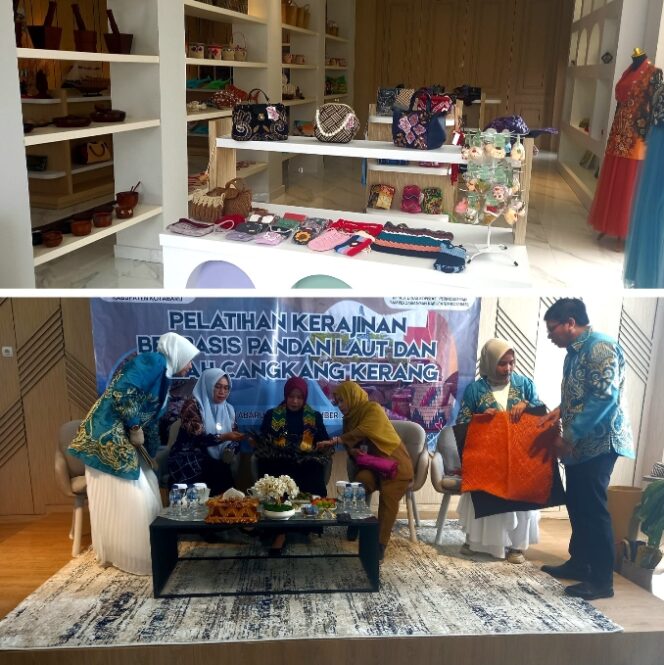 
					Disprindakop kotabaru menggelar Pelatihan Kerajinan Berbasis Pandan Laut Dan Cangkang Kerang.