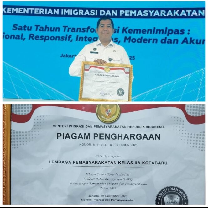 
					Lapas Kotabaru Raih WBK, Bukti Nyata Komitmen Bangun Zona Integritas.