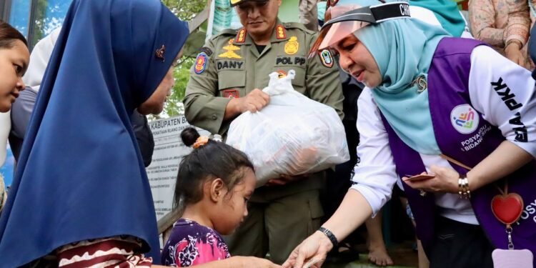 Ketua TP PKK Kalsel Turun Langsung ke Lok Baintan, Salurkan Bantuan bagi Warga Terdampak Banjir