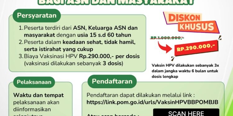 BBPOM di Banjarbaru Bersama KORPRI dan DWP Gelar Program Sejuta Vaksin HPV