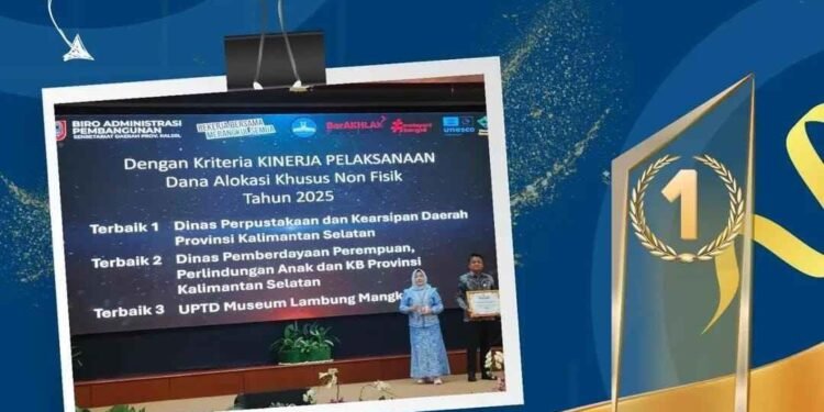 Dispersip Kalsel Raih Terbaik I Kinerja Pelaksanaan DAK Non Fisik 2025