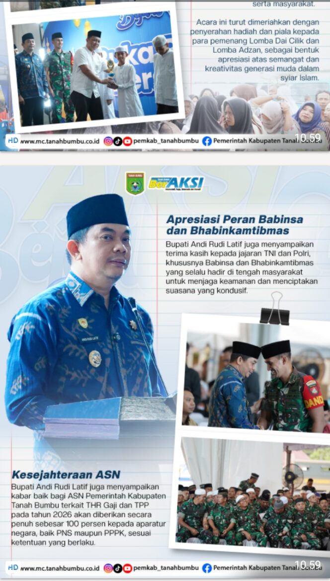 
					Bupati Andi Rudi Latif Sampaikan Terima Kasih atas Dukungan Semua Pihak dalam Suksesnya Aksi Bajual Wadai 2026.