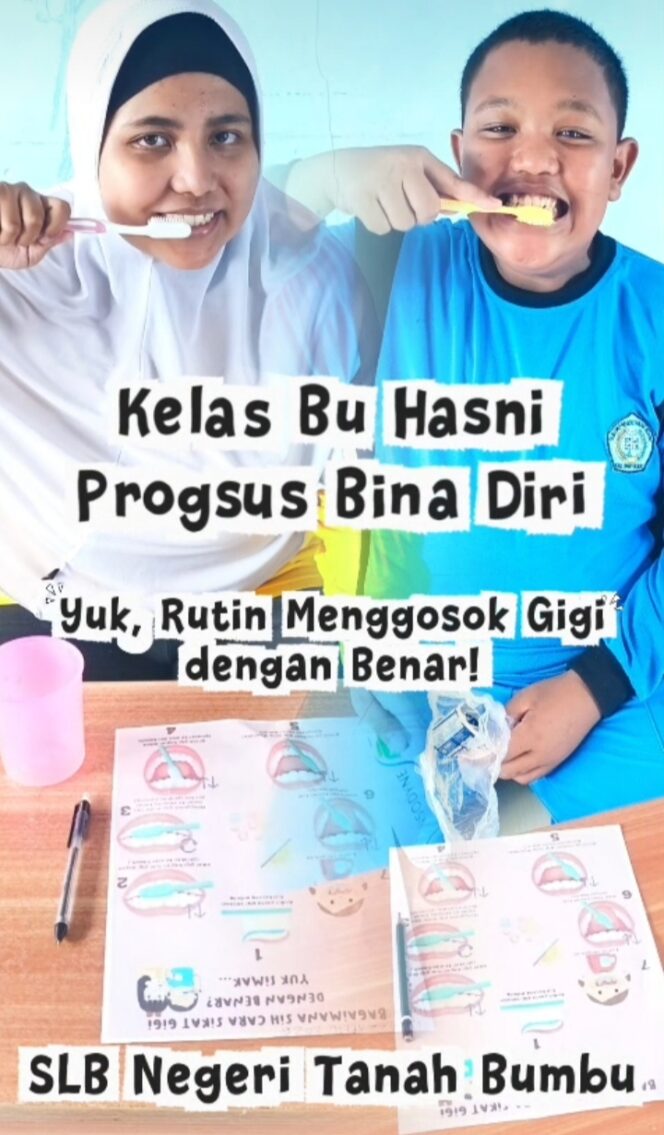 
					Tingkatkan Kemandirian, Siswa SMP LB Tanah Bumbu Antusias Praktik Cara Menggosok Gigi yang Benar