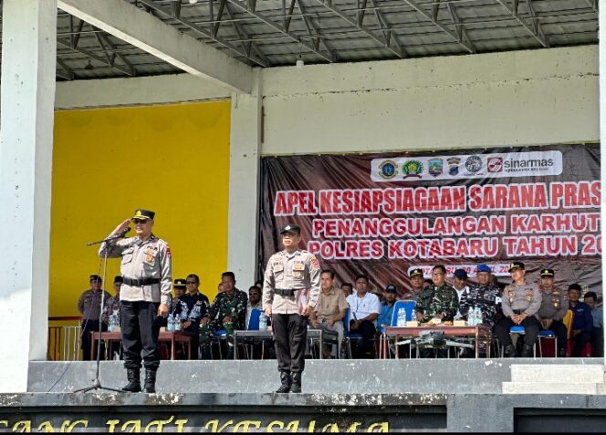 
					Polres Kotabaru Gelar Apel Kesiapsiagaan Karhutla Tahun 2026 di Kelumpang Hilir