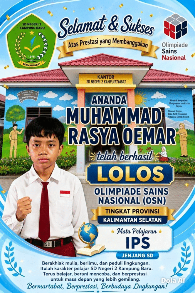 
					Siswa SDN 2 Kampung Baru Wakili Tanah Bumbu di Olimpiade Sains Tingkat Nasional,
