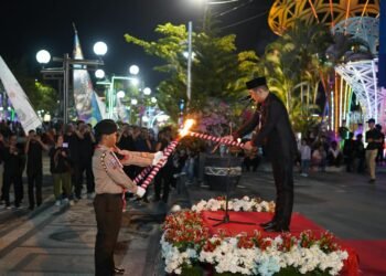 TAPTU dan Pawai Obor Meriahkan Peringatan HUT ke-81 Kemerdekaan RI di Kotabaru