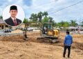 Ketua DPRD Tanah Bumbu Kerahkan Alat Beratnya untuk Penataan Lingkungan SMAN 1 Batulicin