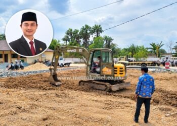 Ketua DPRD Tanah Bumbu Kerahkan Alat Beratnya untuk Penataan Lingkungan SMAN 1 Batulicin